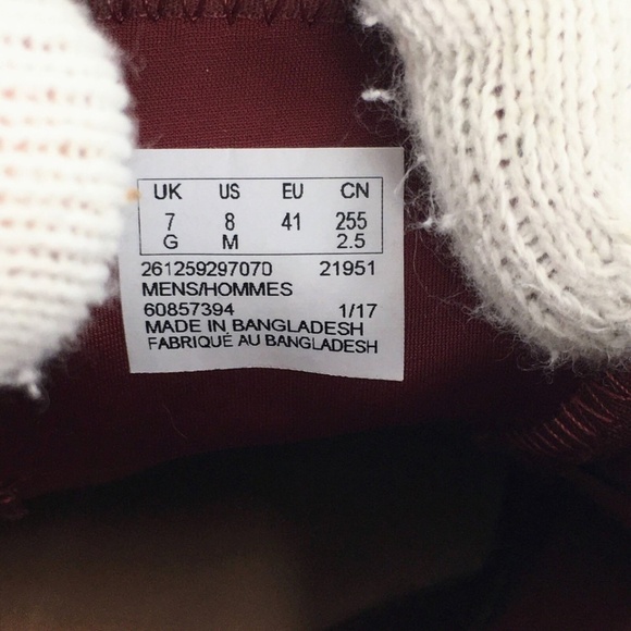 Clarks Mens Trigenic Shoe Deep Red Nubuck Oxford Sneaker Shoe Flex Sole Sz 8 - Picture 9 of 10